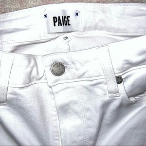 PAIGE High-rise Bootcut Stretch Jeans in white size 28